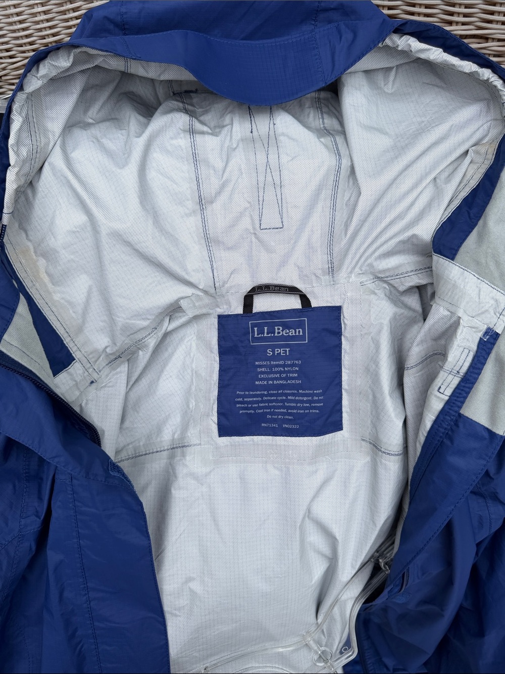 L.L. Bean Royal Blue Hooded Trench Coat - Picture 9 of 10